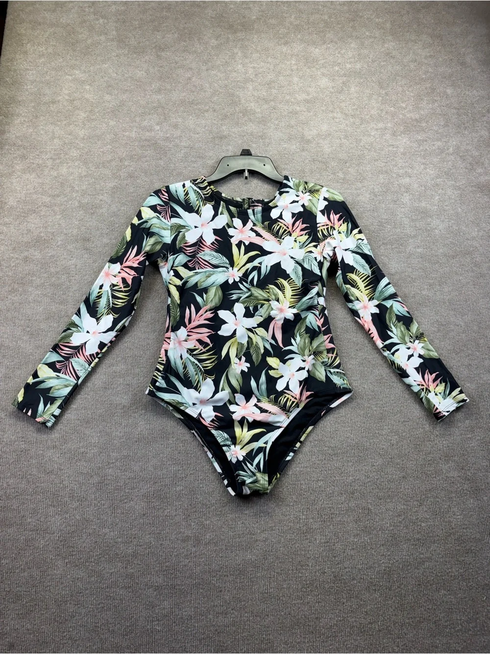 Kona Sol Women's Long Sleeve One Piece Swimsuit Size Medium 8-10